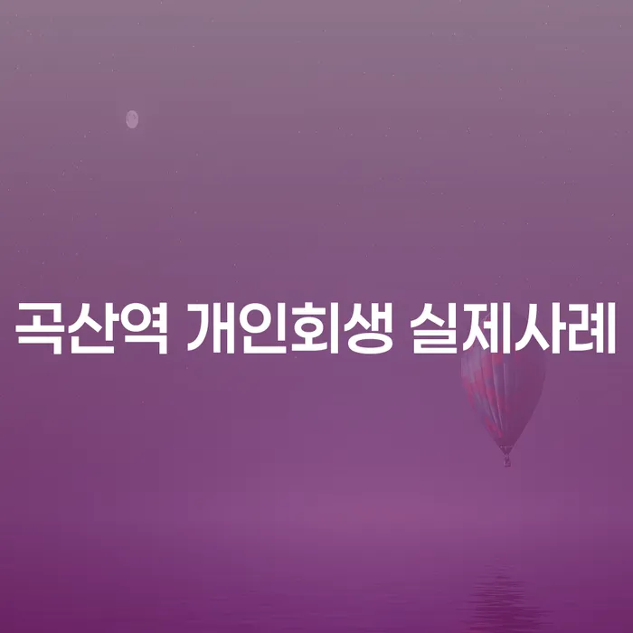 곡산역 개인회생 실제사례