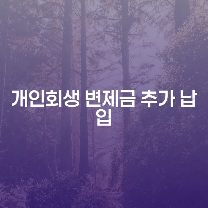 개인회생 변제금 추가 납입, 어떻게 해결할 수 있을까요?